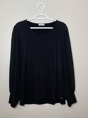 Calvin Klein Black Long Sleeve Blouse Size Large
